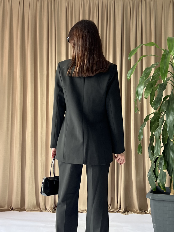 Kontrast Detaylı Blazer Ceket Pantolon Takım 1033