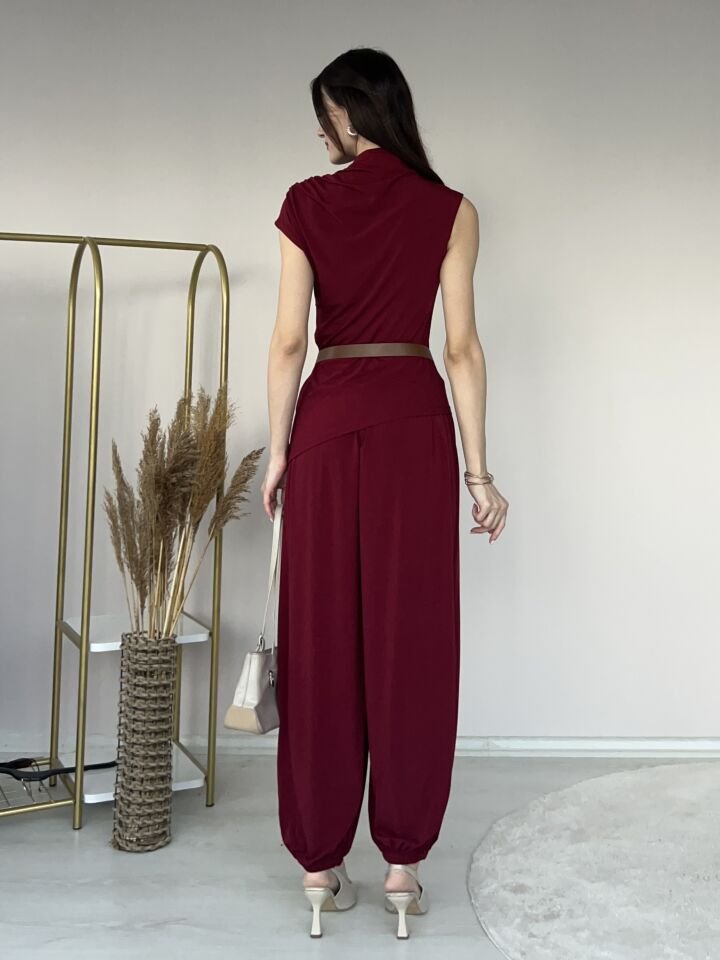 Drapeli Bluz Şalvar Pantolon Takım 4003