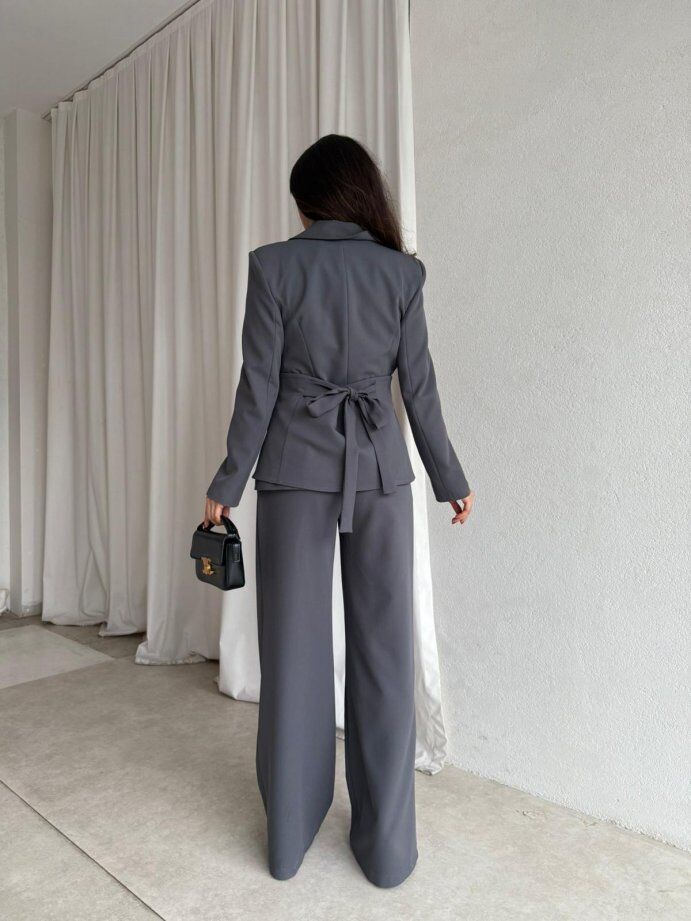 Klasik Kesim Blazer Ceket Pantolon Takım 6021 Antrasit - L
